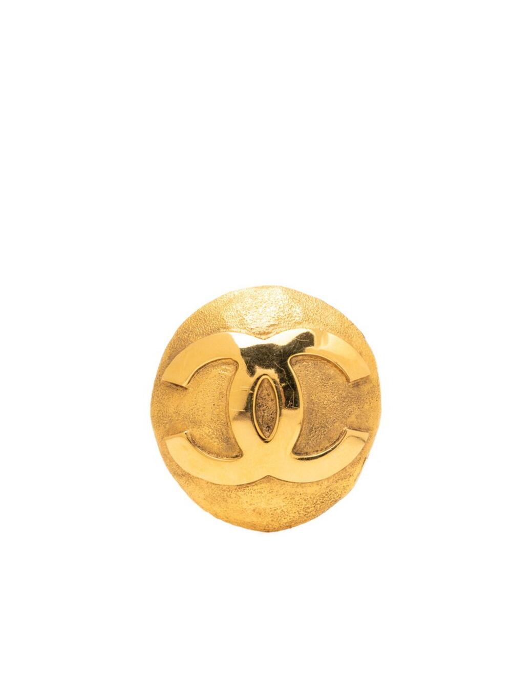 Chanel Cc Logo Round Brooch Metal #276296C66B